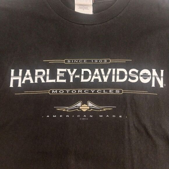 Vintage 1998 Harley-Davidson Cedar Rapids Iowa Black T Shirt Size XL - Picture 5 of 8